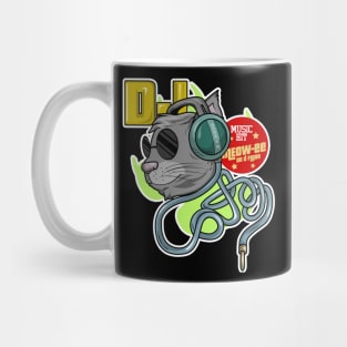 Funny cat as a dj Mug